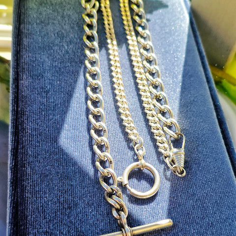 Antique Silver Watch Chain Necklace | Indulgems