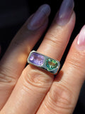 14k Yellow Gold Lilac Spinel & Mint Tourmaline Ring Size 7 | Indulgems | Duality