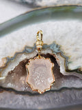 18k Solid Gold Handcarved White Agate Cherub with "PURE HEART COURAGE" Motivational Talisman Positivity Pendant | Indulgems | Designs in Real Gold