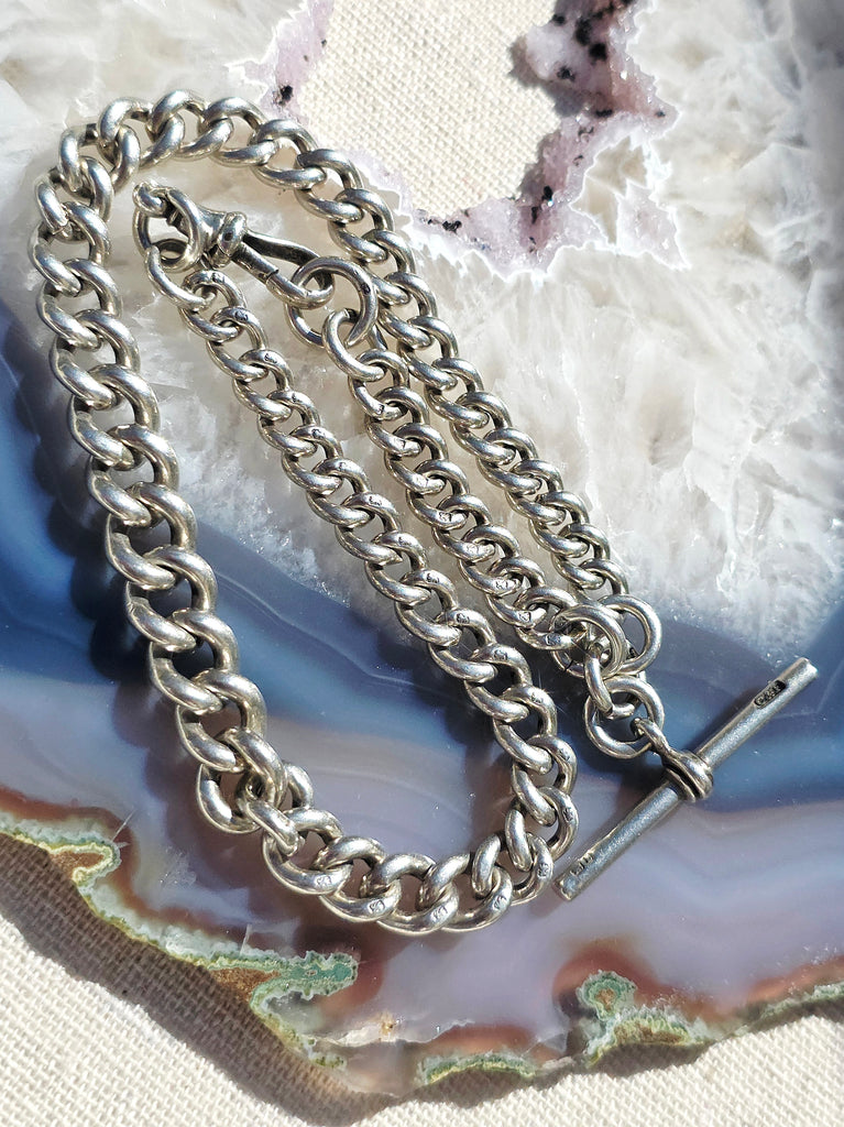 Antique Silver Watch Chain Necklace | Indulgems