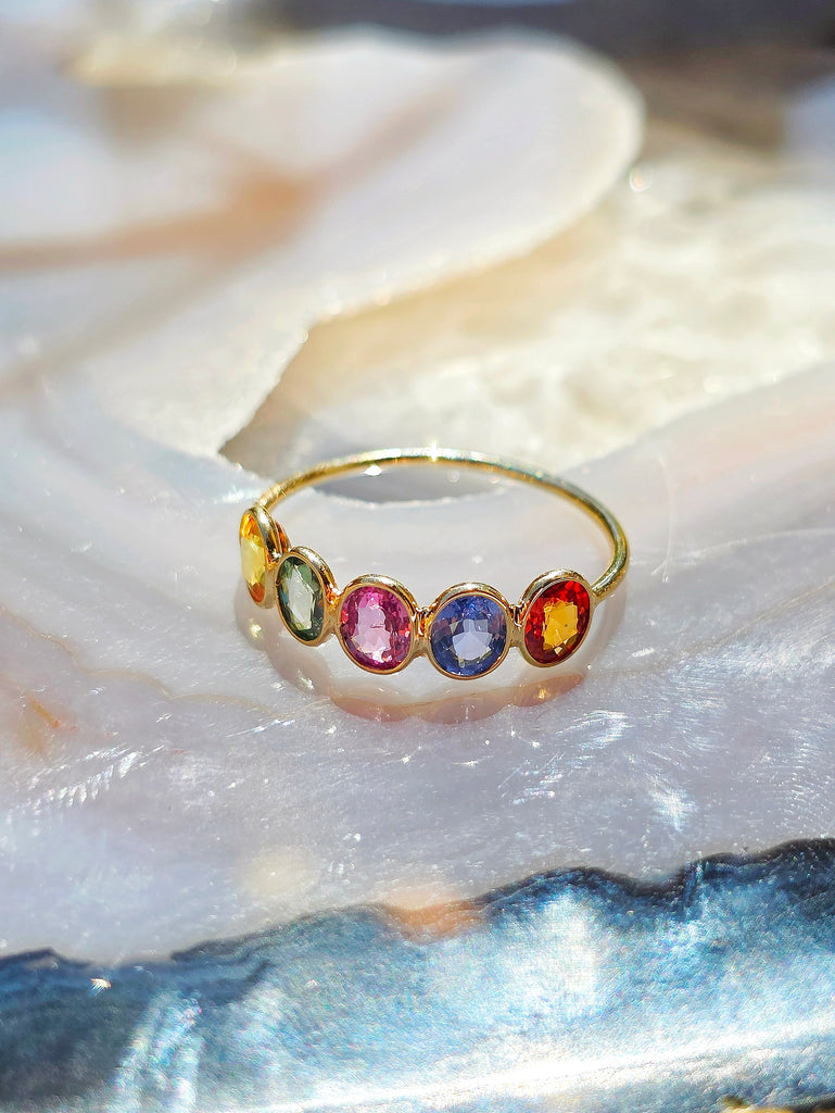14k Yellow Gold Gemstone Stacking Ring | Indulgems | Designs in Real Gold