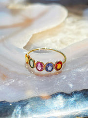 14k Yellow Gold Gemstone Stacking Ring | Indulgems | Designs in Real Gold